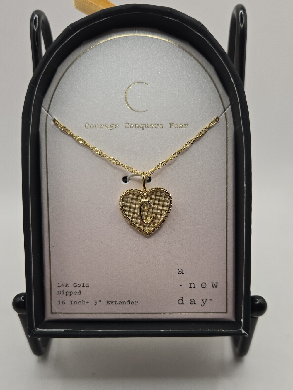 NEW a new day Gold Heart Pendant Necklace with Initial C